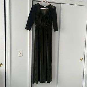 Green velvet Baltic Born Long Dress